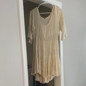 Free People Cream Lace Dress